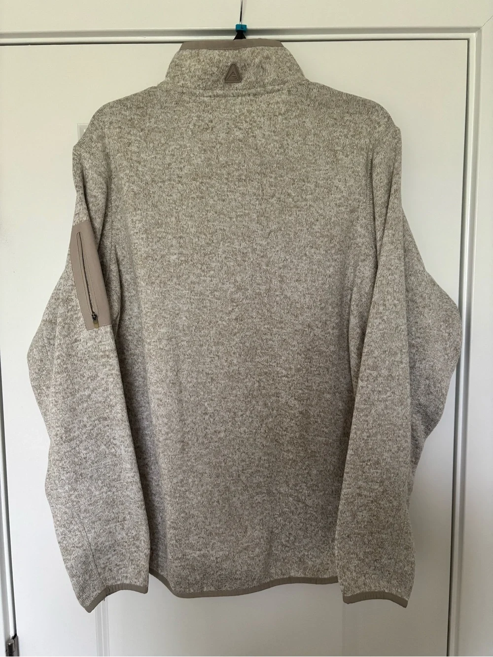 Men's Quarter-Zip Pullover Sweater - Tan with Team Logo